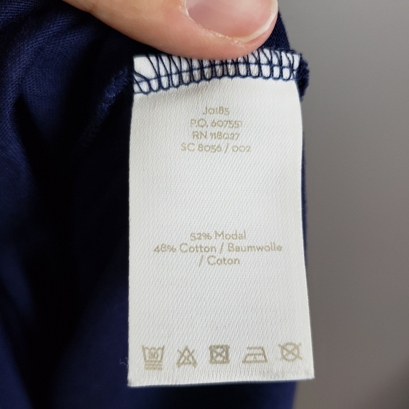 Boden Melinda Jersey Dress Navy Blue Gold Dots 6L - Picture 4 of 5